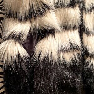Chic Black and White Faux Fur Vest